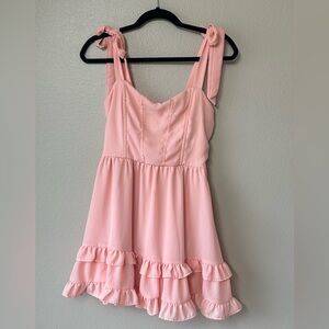 Lucy in the Sky Pink Ruffle Dress